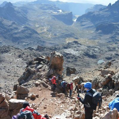 Tn Descending From Point Lenana On Mount Kenya