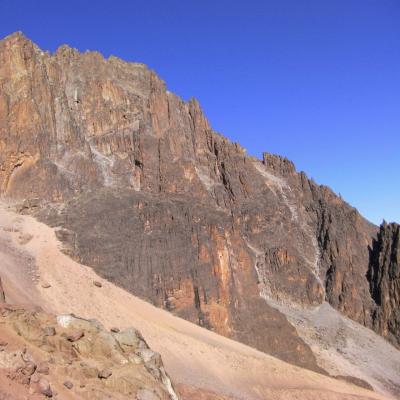 Tn Kenya Mt Kenya Batian North Face Standard Route From North East