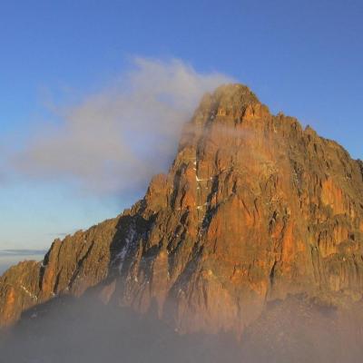 Tn Kenya Mt Kenya Nelion At Sunrise From Point Lenana