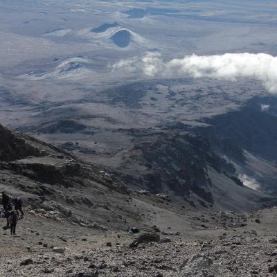 Tn Machame Route Walking On Scree To The Crater Rim